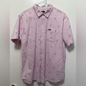 O'Neill Tame Dobby Pink Casual Button Down Shirt Size Medium